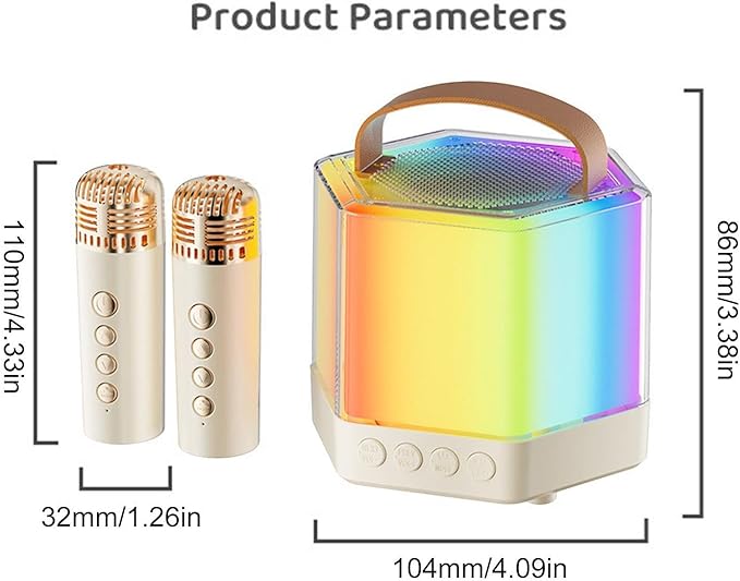 Bexdug Karaoke Machine For Adults - RGB Color Light Wireless Karaoke Speaker